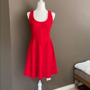 Red fit and flare Banana Republic dress
